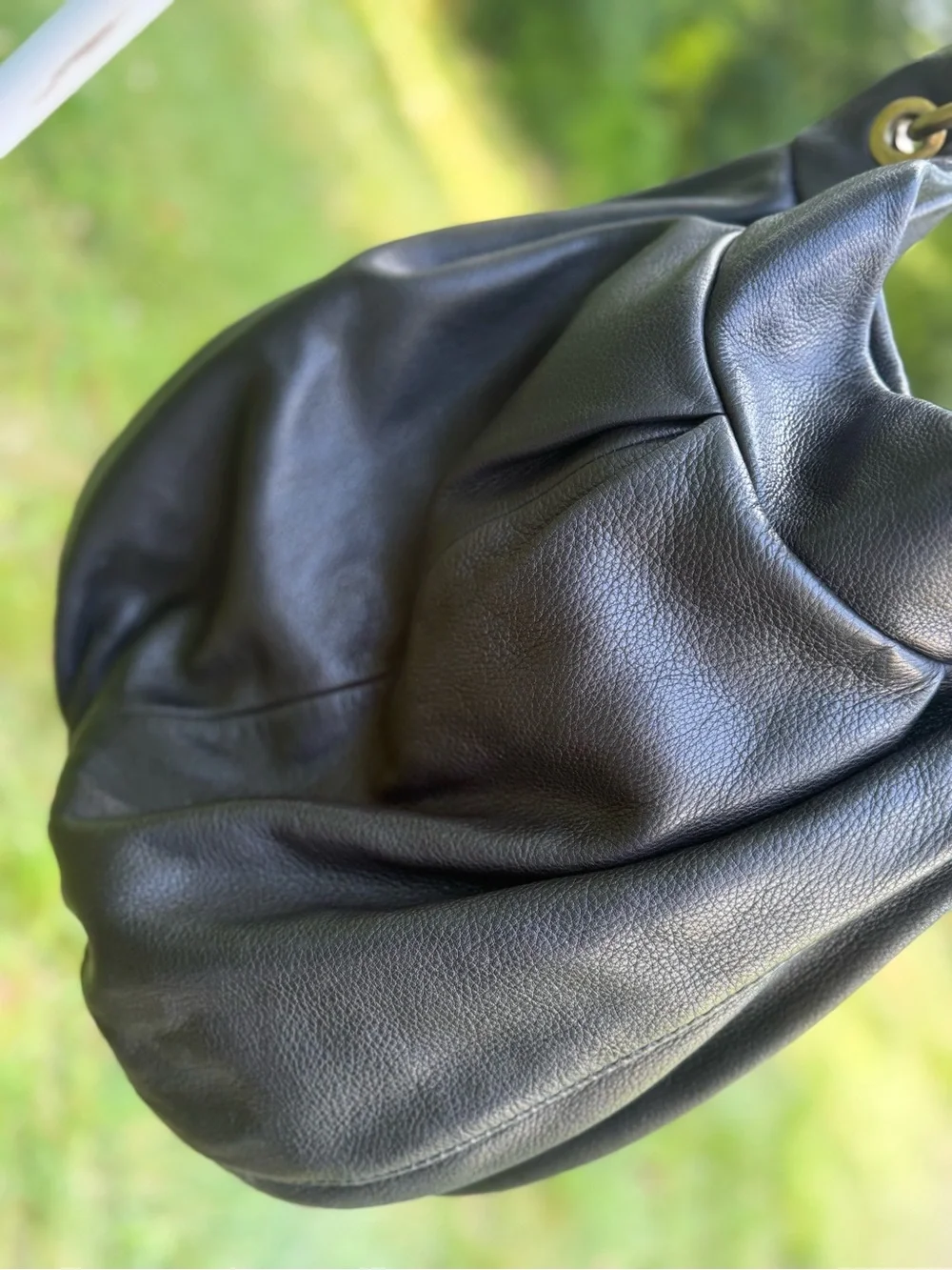 J.Crew Soft Black Leather Hobo Shoulder Bag